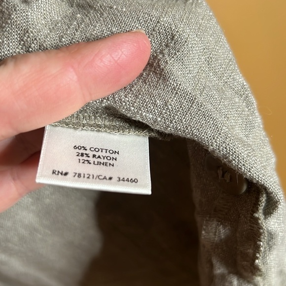 Eileen Fisher Gray Cotton Linen Blend One Button Cardigan Blazer Jacket Sz Small - Picture 8 of 13